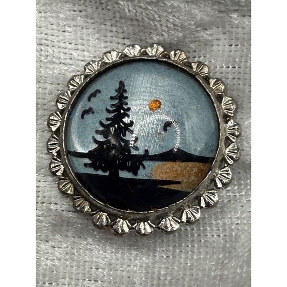 Vintage Butterfly Wing Set Silver Tone Brooch Clip On Earrings‎ Morpho - Picture 6 of 8